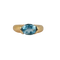 Bague 52 Bague en or jaune 18k avec topaze bleue ovale de 4 ct 58 Facettes 2609007