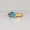 Bague 52 Bague en or jaune 18k avec topaze bleue ovale de 4 ct 58 Facettes 2609007