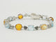 Bracelet Bracelet en or blanc 18 carats, pierres fines, diamants et ambre 58 Facettes 31746