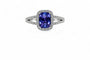 Bague 53 Tanzanite Impériale - Bague en or blanc 18 carats, tanzanite et diamants 58 Facettes F84LP28