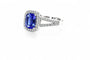Bague 53 Tanzanite Impériale - Bague en or blanc 18 carats, tanzanite et diamants 58 Facettes F84LP28