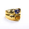 Bague 55 Bague Toi et Moi en or jaune 18k avec saphirs bleus et jaunes 58 Facettes LMB-380