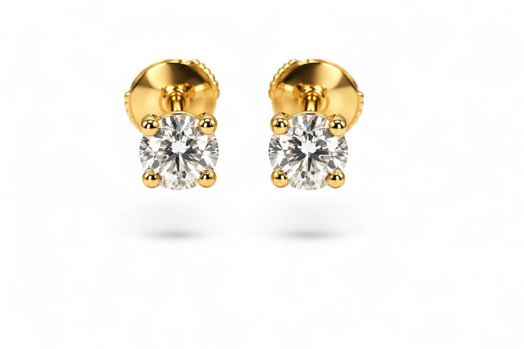 Boucles d'oreilles Éclat Solaire - Boucles d’oreilles en or jaune 18 carats et diamants taille brillant 58 Facettes F86LP28