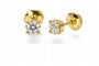 Boucles d'oreilles Éclat Solaire - Boucles d’oreilles en or jaune 18 carats et diamants taille brillant 58 Facettes F86LP28
