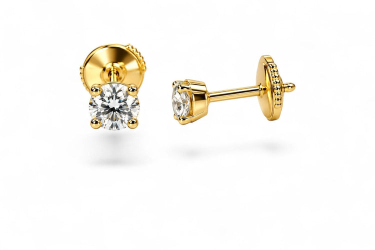 Boucles d'oreilles Éclat Solaire - Boucles d’oreilles en or jaune 18 carats et diamants taille brillant 58 Facettes F86LP28
