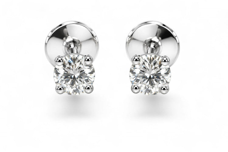 Boucles d'oreilles Éclat Absolu - Boucles d’oreilles en or blanc 18 carats, diamants taille brillant 58 Facettes F80LP26