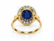 Bague 59 La Pompadour Éternelle - Bague Pompadour en or jaune 18 carats, saphir et diamants 58 Facettes F76LP28
