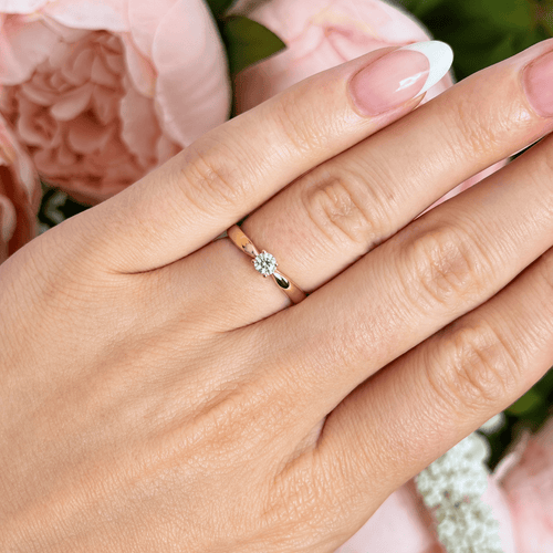 Bague 45.5 Tiffany & Co. Harmony - Bague solitaire en or jaune 18k, 0,19 ct 58 Facettes 26163