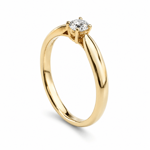 Bague 45.5 Tiffany & Co. Harmony - Bague solitaire en or jaune 18k, 0,19 ct 58 Facettes 26163