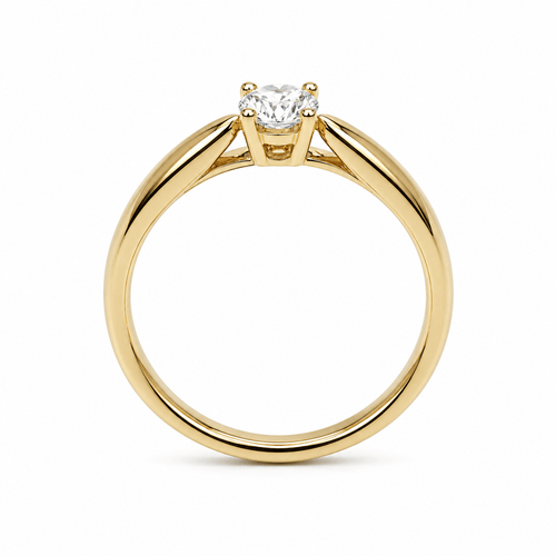 Bague 45.5 Tiffany & Co. Harmony - Bague solitaire en or jaune 18k, 0,19 ct 58 Facettes 26163