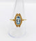 Bague 60 Art déco - Bague en or 18k, aigue-marine et couronne fleurie (vers 1920) 58 Facettes A07910