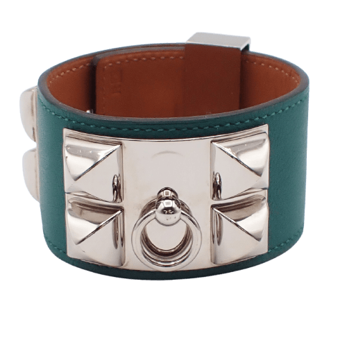 Bracelet Hermès - Bracelet Collier de Chien en cuir vert 58 Facettes i457q46nw6