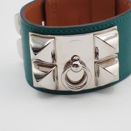 Bracelet Hermès - Bracelet Collier de Chien en cuir vert 58 Facettes i457q46nw6