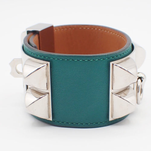 Bracelet Hermès - Bracelet Collier de Chien en cuir vert 58 Facettes i457q46nw6
