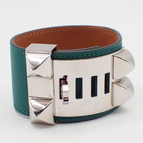 Bracelet Hermès - Bracelet Collier de Chien en cuir vert 58 Facettes i457q46nw6