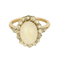 Bague 57 Bague marguerite en or jaune et or gris, opale et diamants taille ancienne 58 Facettes 58FC68