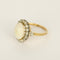Bague 57 Bague marguerite en or jaune et or gris, opale et diamants taille ancienne 58 Facettes 58FC68