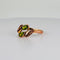 Bague 56 Bague en or rose 18k, péridots taille poire et perles 58 Facettes 2609002