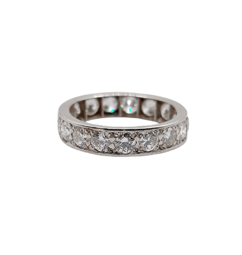 Bague 49 Alliance américaine en platine et diamants, 1,60 ct, vers 1940 58 Facettes A07911