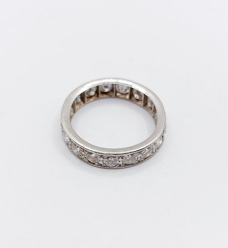 Bague 49 Alliance américaine en platine et diamants, 1,60 ct, vers 1940 58 Facettes A07911
