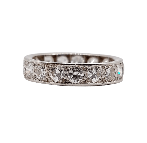 Bague 49 Alliance américaine en platine et diamants, 1,60 ct, vers 1940 58 Facettes A07911