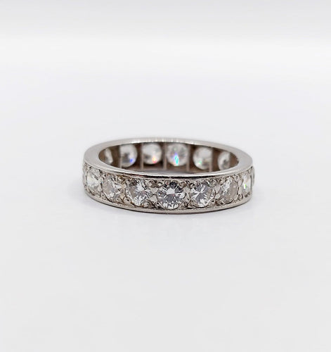 Bague 49 Alliance américaine en platine et diamants, 1,60 ct, vers 1940 58 Facettes A07911