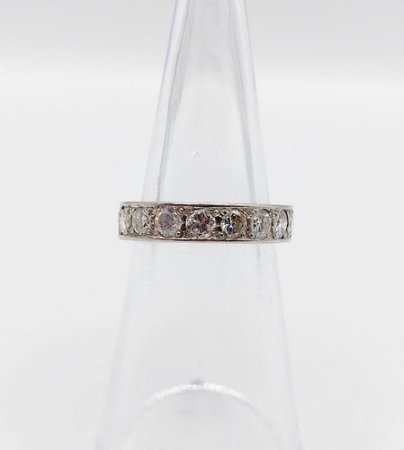 Bague 49 Alliance américaine en platine et diamants, 1,60 ct, vers 1940 58 Facettes A07911