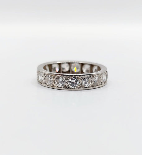 Bague 49 Alliance américaine en platine et diamants, 1,60 ct, vers 1940 58 Facettes A07911