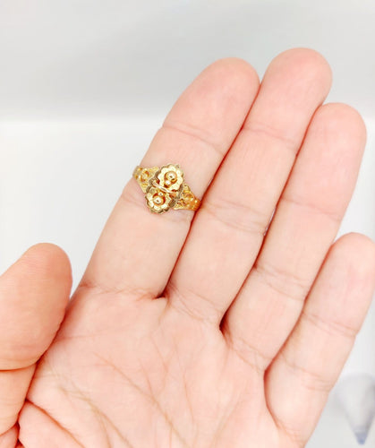 Bague 58 Bague chevalière victorienne en or rose 18k, fleur, vers 1890 58 Facettes A07917