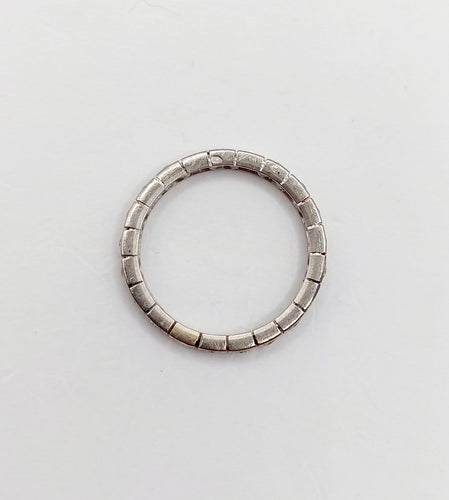 Bague 55.5 Alliance américaine en or blanc 18k avec diamants, vers 1960 58 Facettes A07918