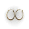 Boucles d'oreilles Créoles ovales bicolores en or 14k 58 Facettes 11235