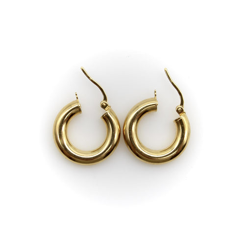 Boucles d'oreilles Boucles d’oreilles créoles macaroni vintage italiennes en or 18k 58 Facettes 11233