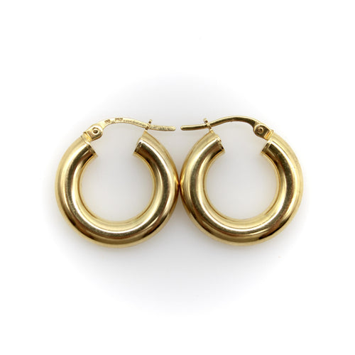 Boucles d'oreilles Boucles d’oreilles créoles macaroni vintage italiennes en or 18k 58 Facettes 11233