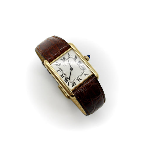 Montre Cartier - Montre Tank Louis 78086 en or 18k, vers les années 1980 58 Facettes 11236
