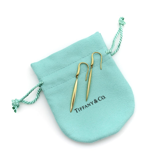 Boucles d'oreilles Tiffany & Co. - Boucles d’oreilles pendantes Feather Drop en or 18k 58 Facettes 11237