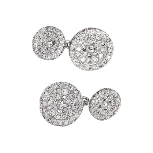 Boutons de manchette Boutons de manchette en or blanc 18 carats et diamants 58 Facettes 5600481CN