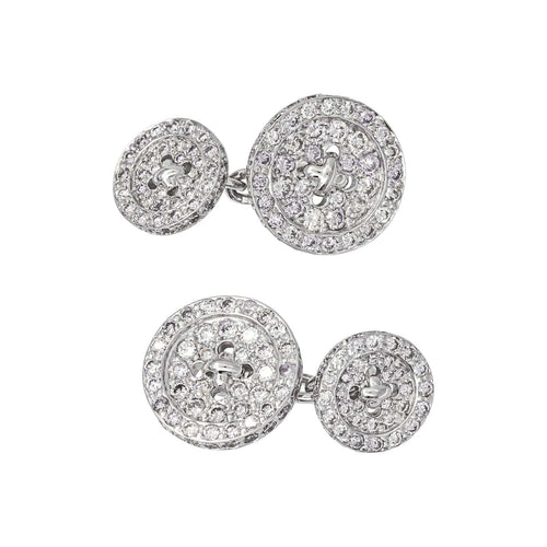 Boutons de manchette Boutons de manchette en or blanc 18 carats et diamants 58 Facettes 5600481CN