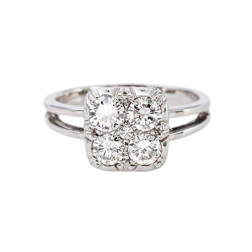 Bague 52 Bague en or blanc 750 (18 carats) pavée de diamants 58 Facettes 5709160CN