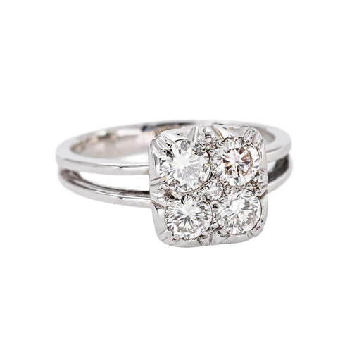 Bague 52 Bague en or blanc 750 (18 carats) pavée de diamants 58 Facettes 5709160CN
