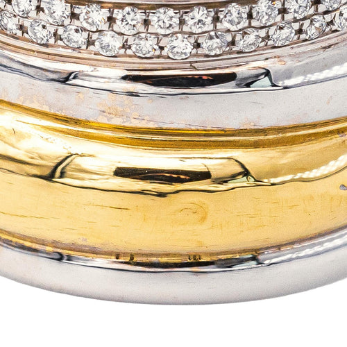 Bague 52 Pomellato - Bague Tubolare en or blanc et jaune 18k, diamants 58 Facettes 5716817CN