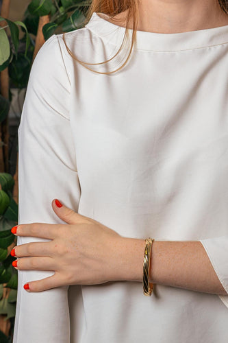Bracelet Bracelet jonc ouvrant en or jaune 18 carats 58 Facettes 5729658CN