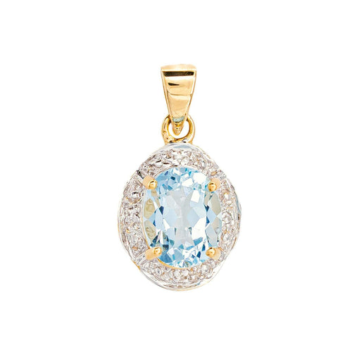 Pendentif Pendentif en or jaune et blanc 18k avec topaze bleue 58 Facettes 5803051RV