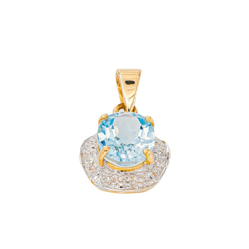 Pendentif Pendentif en or jaune et blanc 18k avec topaze bleue 58 Facettes 5803051RV