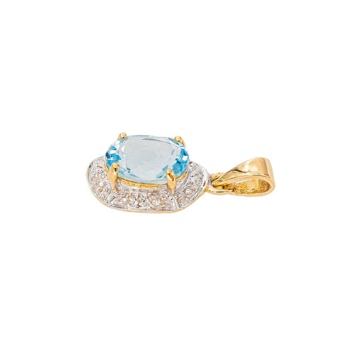 Pendentif Pendentif en or jaune et blanc 18k avec topaze bleue 58 Facettes 5803051RV