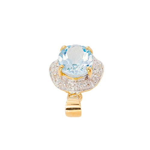 Pendentif Pendentif en or jaune et blanc 18k avec topaze bleue 58 Facettes 5803051RV