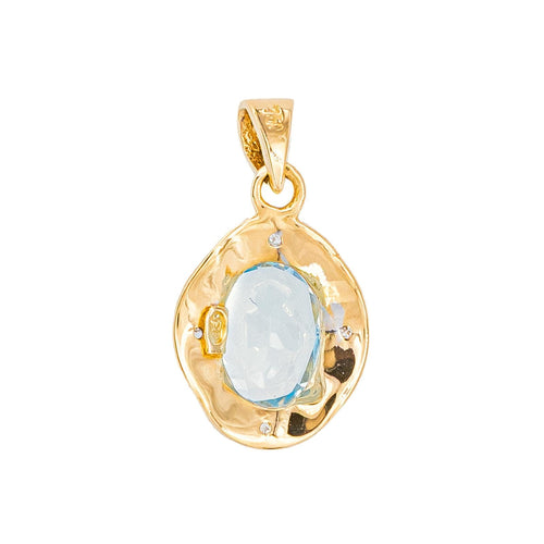 Pendentif Pendentif en or jaune et blanc 18k avec topaze bleue 58 Facettes 5803051RV