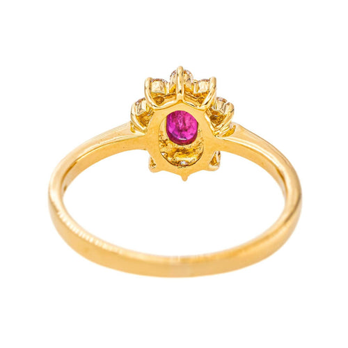 Bague 56 Pompadour - Bague en or jaune 750, rubis et diamants 58 Facettes 5866825CN