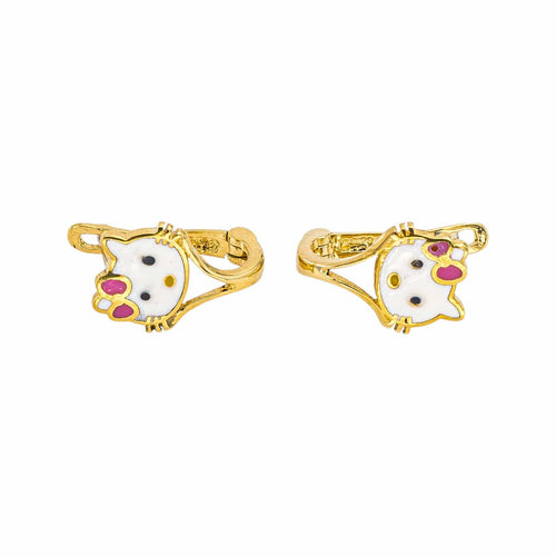Boucles d'oreilles Hello Kitty - Boucles d’oreilles dormeuses en or jaune 750 58 Facettes 5875557CN