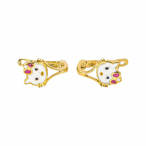 Boucles d'oreilles Hello Kitty - Boucles d’oreilles dormeuses en or jaune 750 58 Facettes 5875557CN