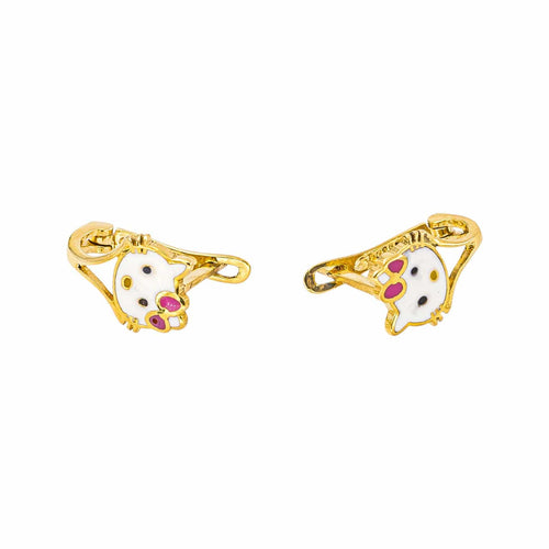 Boucles d'oreilles Hello Kitty - Boucles d’oreilles dormeuses en or jaune 750 58 Facettes 5875557CN